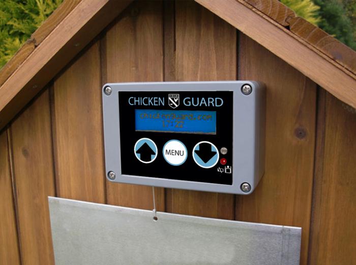 Chicken guard voor een vosbestendig kippenhok