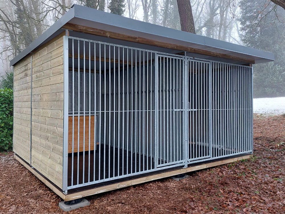 Dubbele hondenkennel voor politie honden