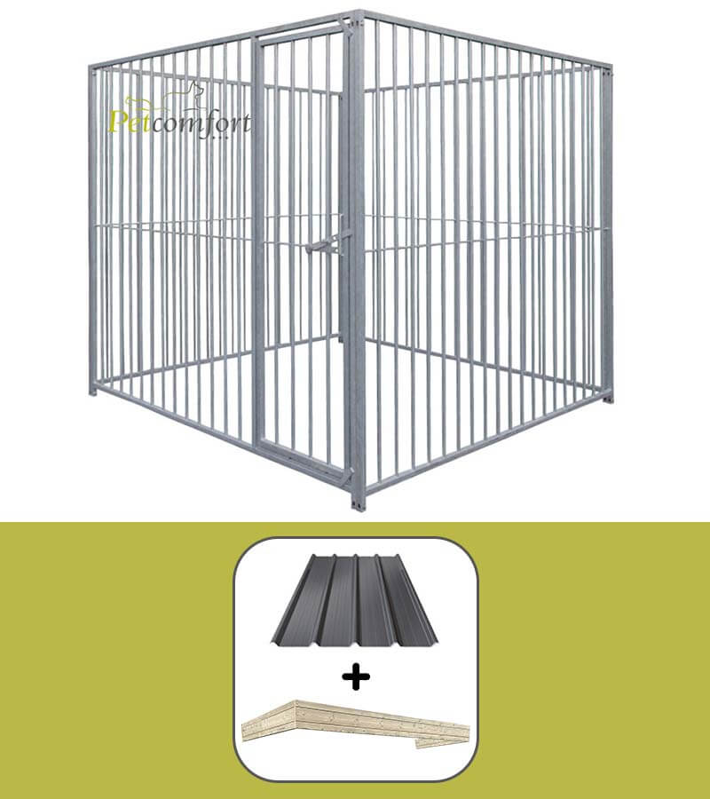 Hondenren met dak en dakboord