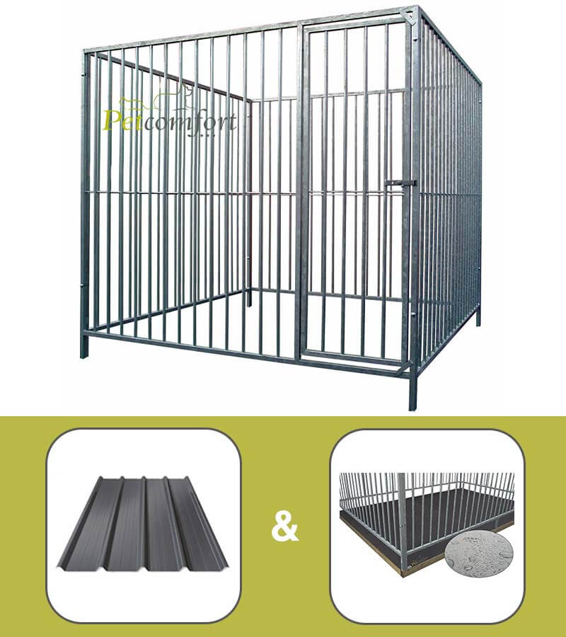 Hondenren met kennelbodem en dak