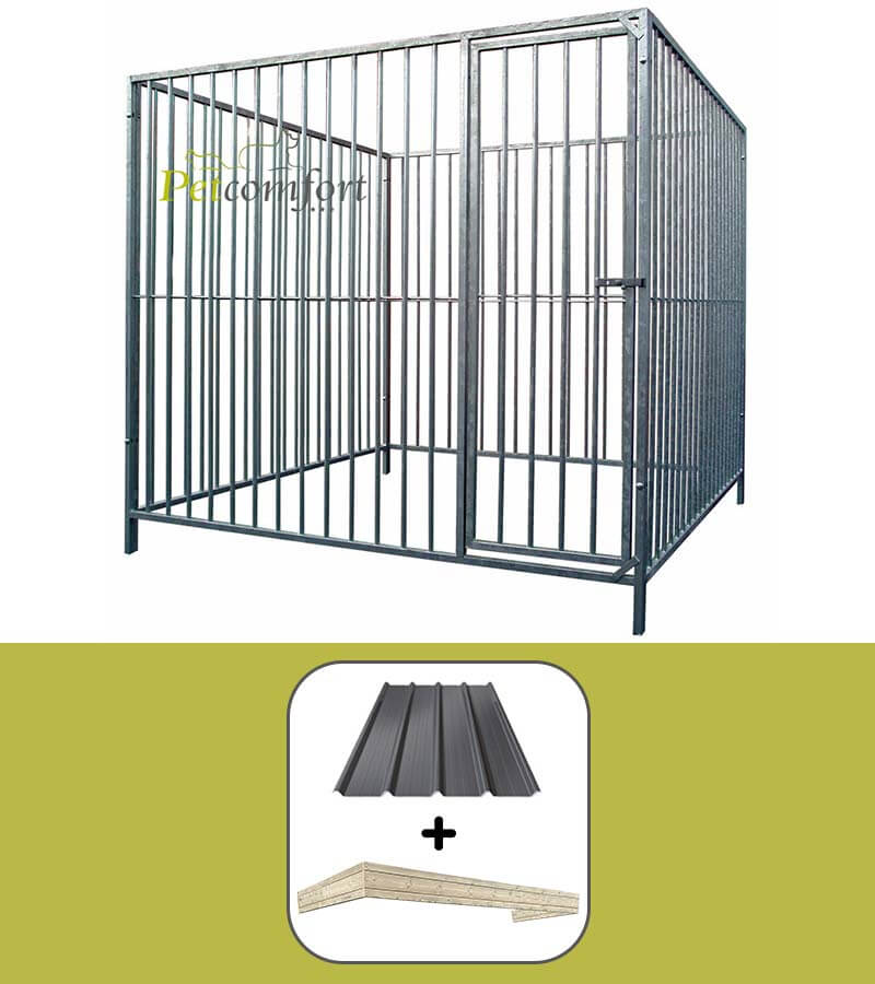 Hondenren met dak en dakboord