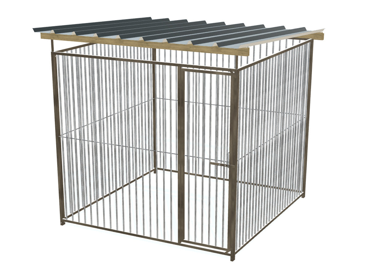 Volledige hondenkennel van 2x2m met dak