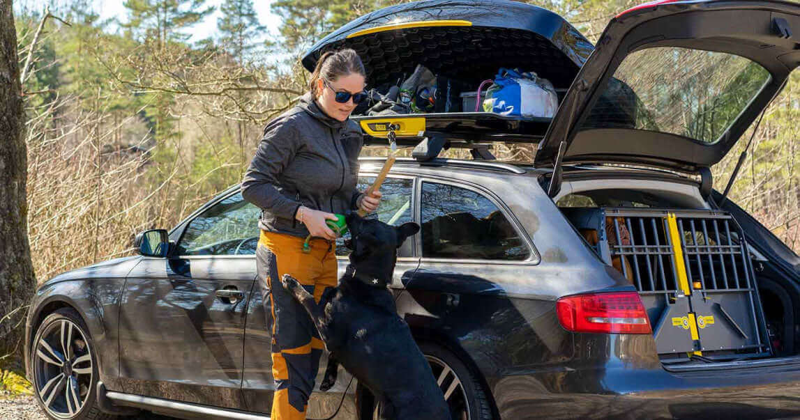 Dakkoffer in gebruik