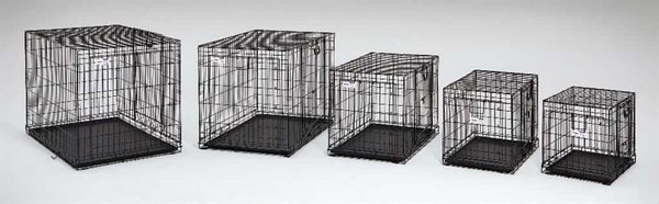 Cage pour chien avec porte coulissante sur le long côté