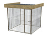 Volledige hondenkennel van 2x2m met dak en houten dakboord