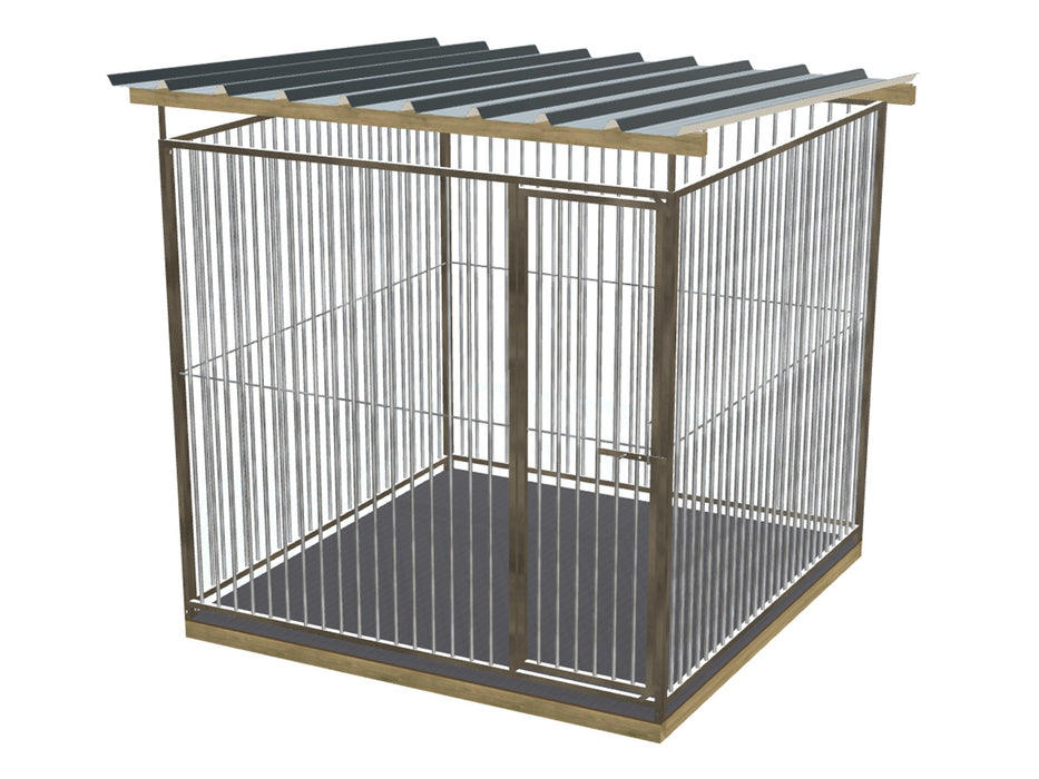 Kant en klare kennel van 2x2m met bodem en dak