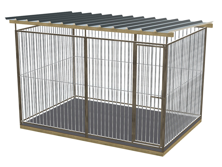 Volledig hondenkennel van 3x2m met vloer en dak