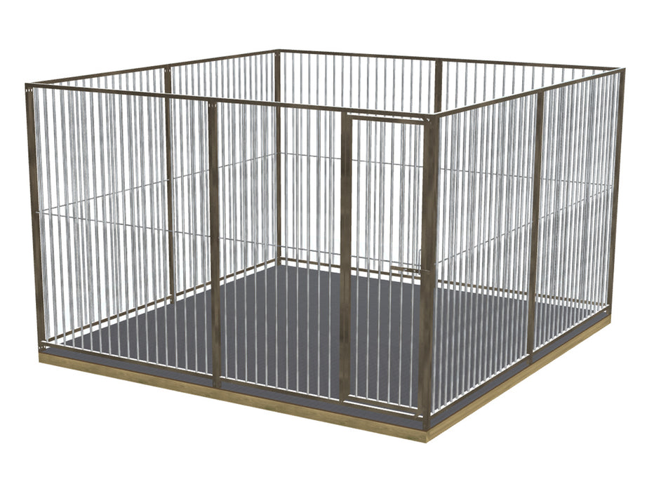 Volledige hondenkennel van 3x3m met kennelbodem