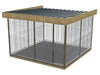 Volledige hondenkennel van 3x3m met vloer en dak met houten dakboord